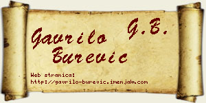 Gavrilo Burević vizit kartica